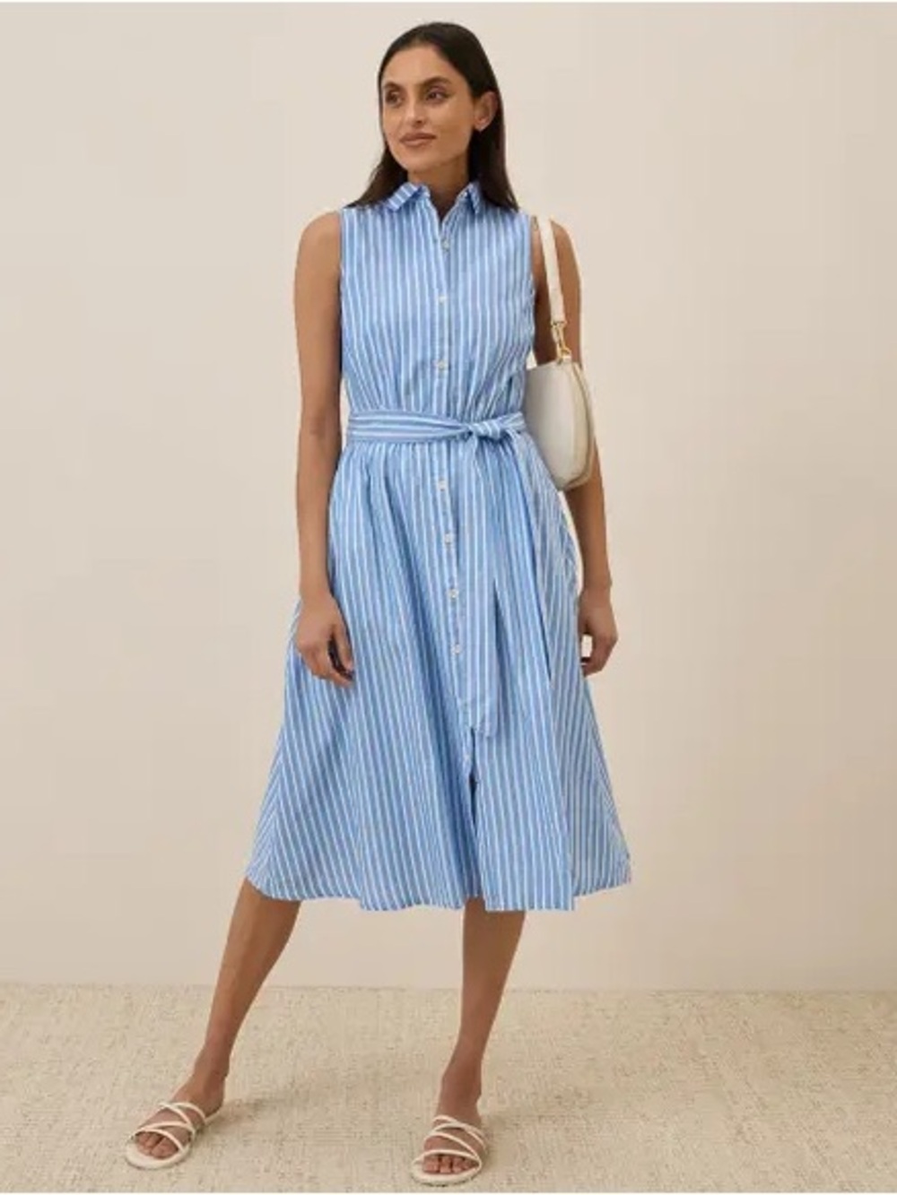 NWOT Pact Striped Midi Sleeveless Dress Cotton